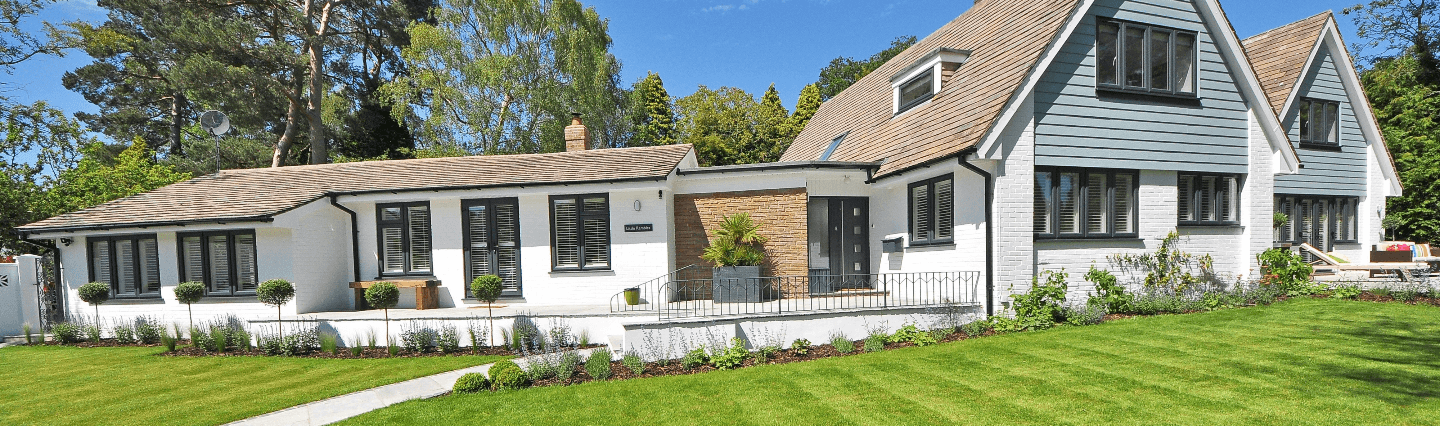 front of house with green lawn