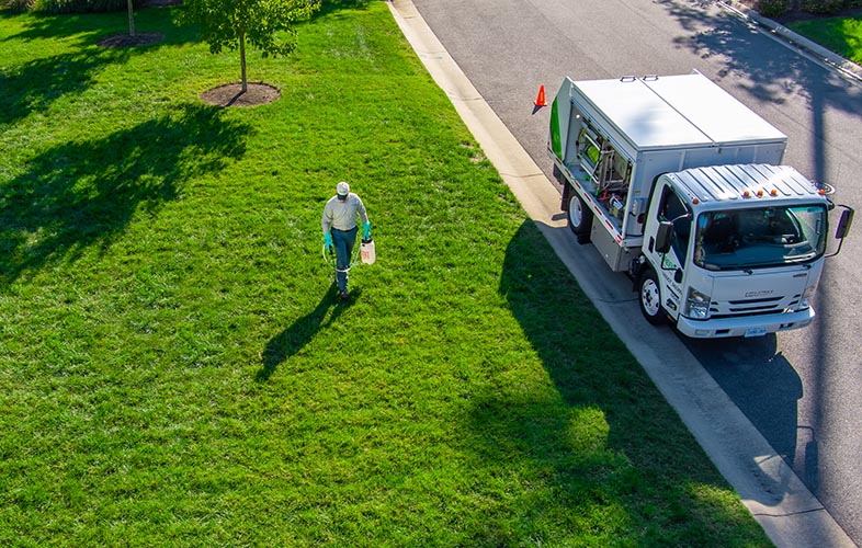 TruGreen specialist on lawn