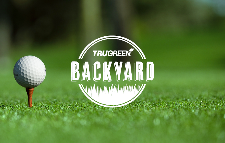 golf ball on the green wit TruGreen Backyard logo